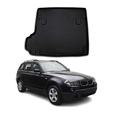 Kofferraummatte Kofferraumwanne für BMW X3 E83 2003-2010 Gummi TPE Schwarz