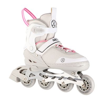 Inline Skates Nils Extreme NH18188A 2in1 mit Schlittschuhkufe Gr. 34-38 grau-rosa