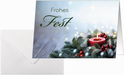 Sigel DS640 Weihnachtskarten Candelight Cheer A6 25 Stück mit Umschlägen