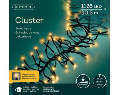 LED Clusterbeleuchtung Outdoor L.1050cm 1128L schwarz/klassisch warm