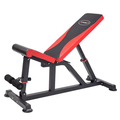Hantelbank HMS L8015 verstellbar klappbar bis 200 kg Trainingsbank schwarz rot