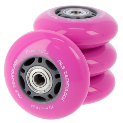 Inliner Rollen NILS Extreme 70x24 mm 82A rosa 4 Stück inkl. ABEC-7 Kugellager