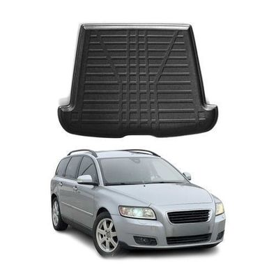 Kofferraumwanne Laderaumwanne für Volvo V50 2004-2012 Gummi TPE Schwarz