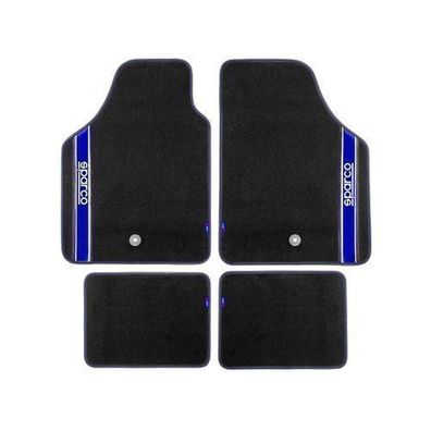 SPARCO Universal Fußmatten Blau Autoteppich Alwetter Schwarz 4 tlg