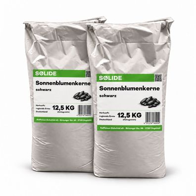 Sonnenblumenkerne schwarz 25kg, aus aktueller regionaler deutscher Ernte