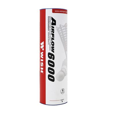 Federbälle WISH S-320 Nylon mit Korkkopf weiss 6 Stueck in Tube fuer Badminton