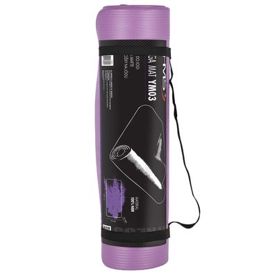 Yogamatte HMS YM03 violett 183 x 61 cm, NBR 10 mm, mit Tragegurt
