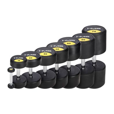 Kurzhantel HMS HG PRO 40 kg Rundhantel gummiummantelt mit Chromgriff