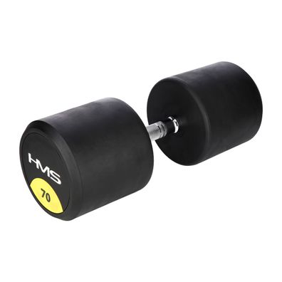 Kurzhantel HMS HG PRO 70 kg Rundhantel gummiert mit Chromstahl Griff