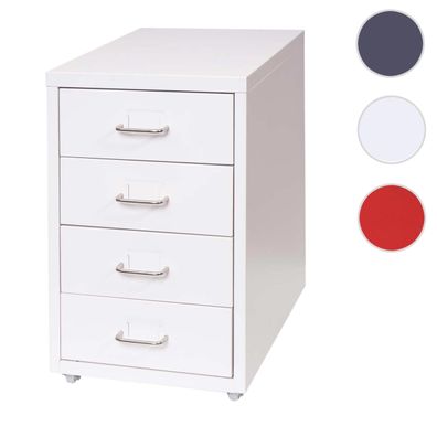 Rollcontainer Boston T851, Schubladenschrank Stahlschrank Büroschrank, 48x28x41cm