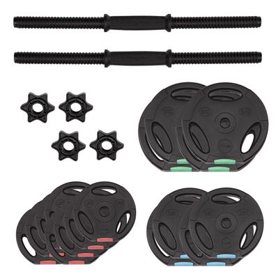Kurzhantel Set HMS SG40 40 kg 2 Stangen 16 Hantelscheiben Kunststoff