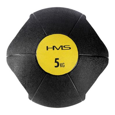 Medizinball HMS NKU05 5 kg mit 2 Griffen Gummi 260 mm schwarz