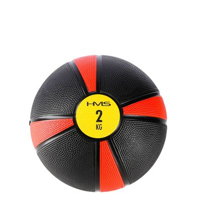 Medizinball HMS NK02 2 kg Gummi 19 cm schwarz rot