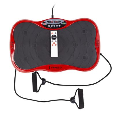 Vibrationsplatte HMS SVP01 rot schwarz mit Fernbedienung und Widerstandsbändern