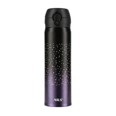 Thermobecher NILS NCB11 500 ml Edelstahl doppelwandig violett schwarz