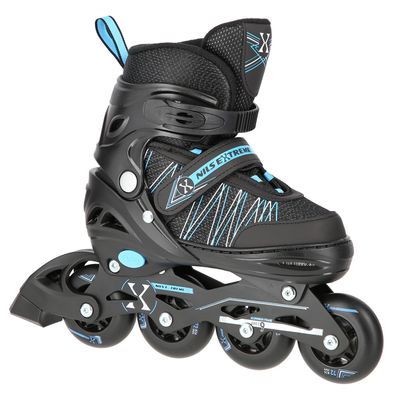 Inlineskates Nils Extreme NH11912 2in1 mit Eishockey Kufe Gr. 31-34 schwarz blau