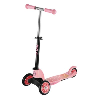 Kinderroller NILS FUN HLB202 rosa, 3 oder 2 Räder, Lenker verstellbar, klappbar