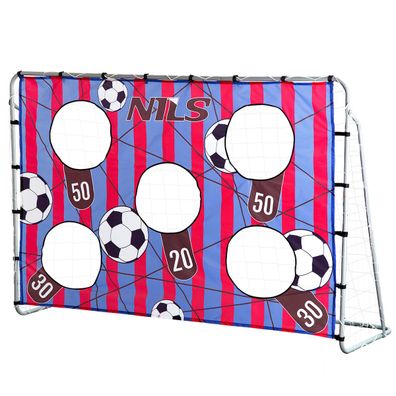 Fußballtor NILS NT7788 2in1 Set mit Torwand und Netz 215x150 cm Stahl