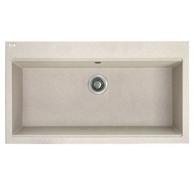 Granitspüle Einzelbecken TAU 50x90 Beige | Siphon im SET!