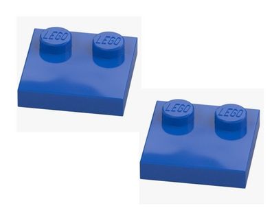 LEGO 2x Platte 2x2 mit 2 Noppen Blau 33909 Bright Blue 6252060 Knobs Plate