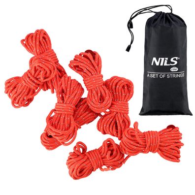 Zeltspannschnüre Set 8 Stück NILS CAMP NC1751 415 cm mit Alu-Spannern und Tasche