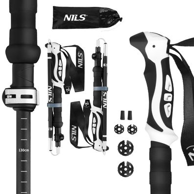 Trekkingstöcke NILS TK8603 faltbar 7075 Aluminium bis 135 cm mit Tasche
