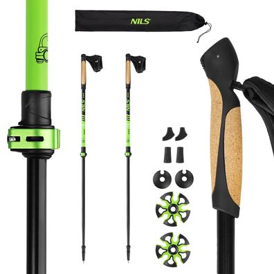 Nordic Walking Stöcke NILS NW8611 Aluminium 6061 Korkgriff 93-125 cm verstellbar