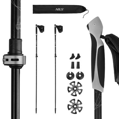 Nordic Walking Stöcke NILS NW8612 Aluminium 7075 verstellbar 93-125 cm mit Tasche