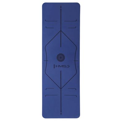 Yogamatte HMS YM10 TPE 182 x 61 x 0,8 cm dunkelblau rutschfest mit Tragegurt