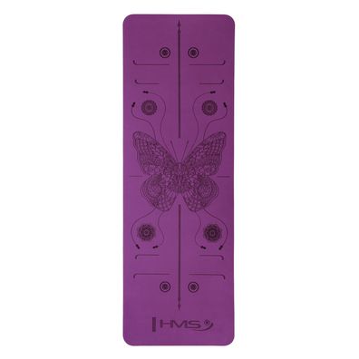 Yogamatte HMS YM10 TPE 182 x 61 x 0,8 cm violett mit Tragegurt und Tasche