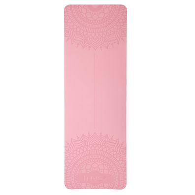 Yogamatte HMS YM10 TPE rutschfest 182 x 61 x 0,8 cm hellrosa mit Tasche und Gurt