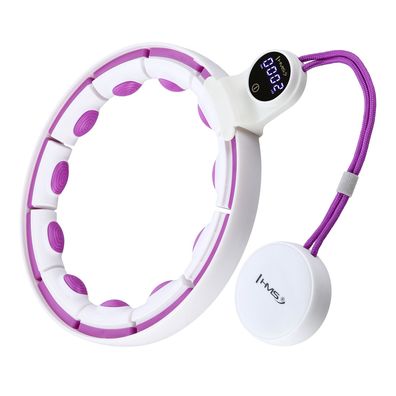 Hula-Hoop-Reifen HMS HHM17 mit Magneten, Gewichtsball und Digital-Zähler, weiß/lila