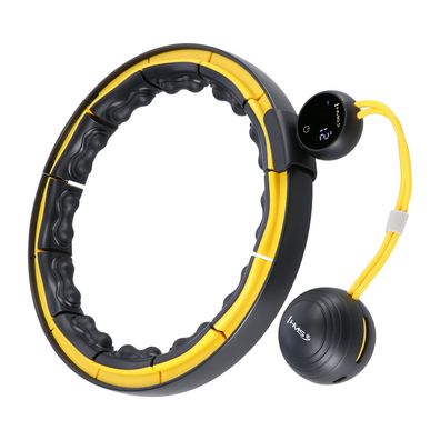 Hula Hoop Reifen HMS HHM21 mit Magneten, Gewichtsball und Zähler, schwarz/gelb