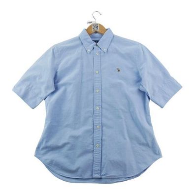 Polo Ralph Lauren Klassische Damen-Hemden Slim Fit Blau Größe L #QWE3855