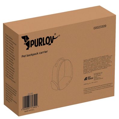 Tiertransport-Rucksack Purlov 23309 Katze Hund transparent 41x35x24 cm