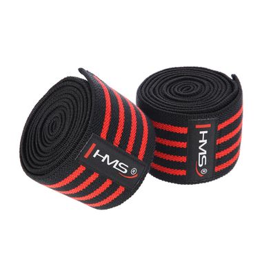 Kniebandagen HMS OKX02 2er Set 200 cm Klettverschluss schwarz rot