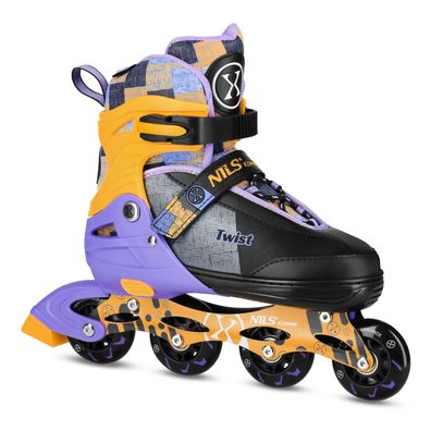 Inline-Skates NILS Extreme Twist NA13810 Gr. S 31-34 verstellbar gelb/lila