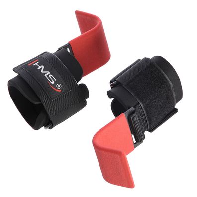 Zughilfen Trainingshaken HMS HRX02 Paar Klettverschluss Stahl schwarz rot