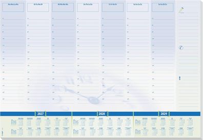 SIGEL H7350 Papier-Schreibtischunterlage DIN A2 Kalender 2027-2029 Tagesplan