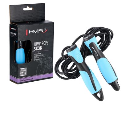 Springseil HMS SK38 Gummi 275 cm mit ergonomischen Griffen schwarz blau
