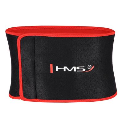 Bauchbandage HMS BR163 Neopren Trainingsguertel One Size schwarz rot 100 x 20 cm