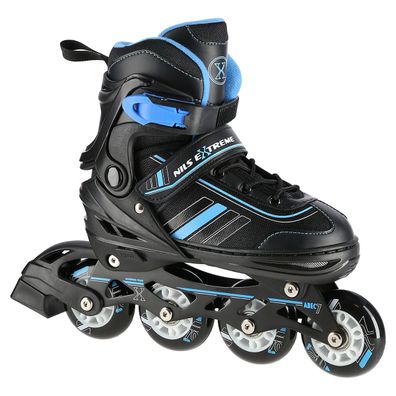 Inlineskates Nils Extreme NH18191 2in1 Eishockeykufe Größe M 34-38 schwarz-blau