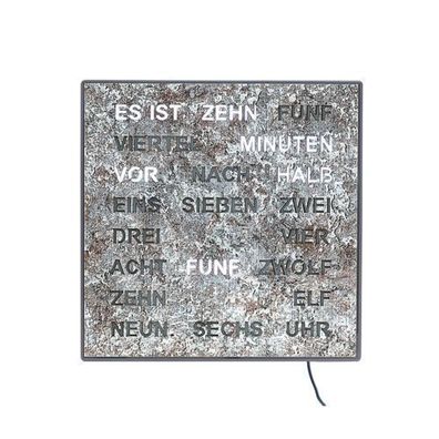 AMS T1239 Tischuhr mit LED-Wortuhr und Metallic-Zifferblatt
