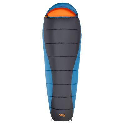 Mumienschlafsack NILS CAMP NC2012 220 x 80 cm Hollow Fiber blau schwarz orange