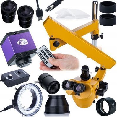 Rosfix Trinokular Stereomikroskop 7–45x – HDMI-Kamera | LED, Barlow 0.5x
