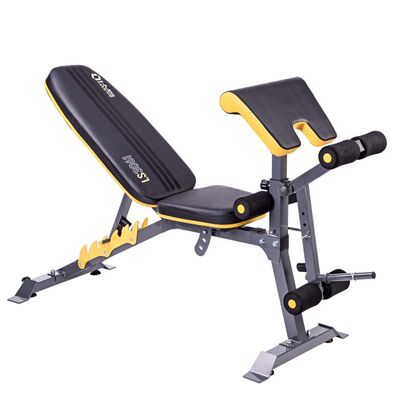 Hantelbank HMS Premium LS3061 verstellbar mit Curlpult und Beinpresse bis 270 kg