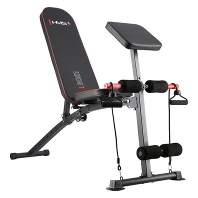 Trainingsbank HMS L8021 mit Curlpult und Expandern, 7-fach verstellbar, bis 150 kg