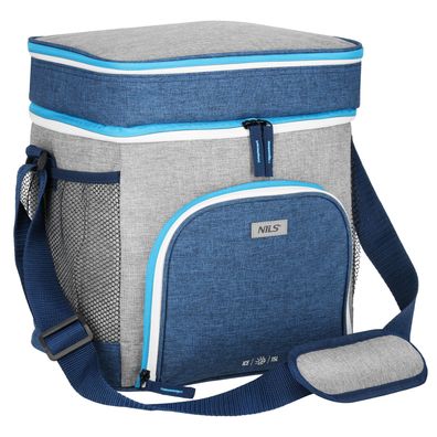 Kühltasche NILS Camp NC2902 15 L, Isoliertasche mit Schultergurt, blau grau