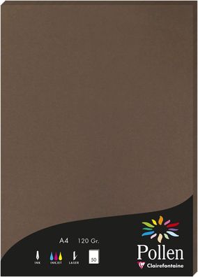 Clairefontaine Pollen Papier Braun 120g/m² DIN-A4 50 Blatt
