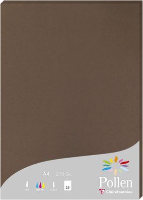 Clairefontaine Pollen Papier Braun 210g/m² DIN-A4 25 Blatt